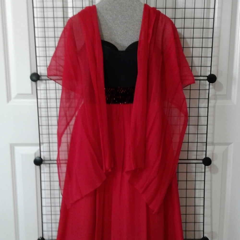 Silk chiffon Formal Skirt w. 2 tails. Vintage